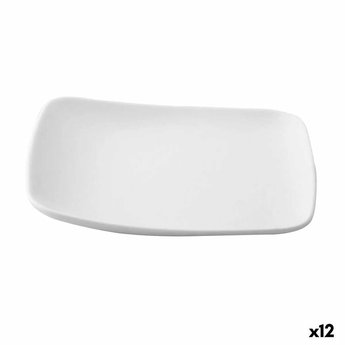 Piatto da Dolce Ariane Vita Quadrato Ceramica Bianco (20 x 17 cm) (12 Unità)