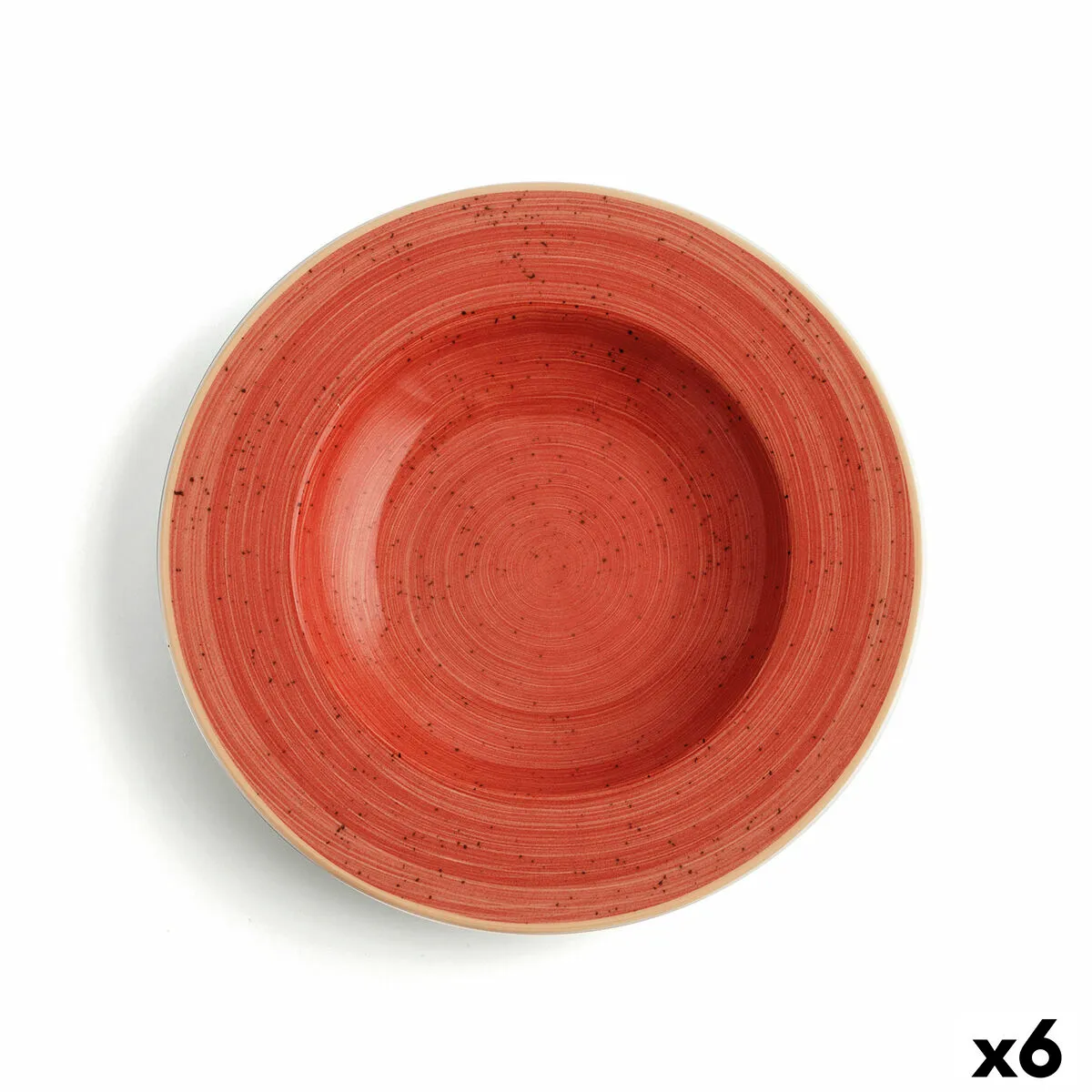 Piatto Fondo Ariane Terra Ceramica Rosso (Ø 26 cm) (6 Unità)