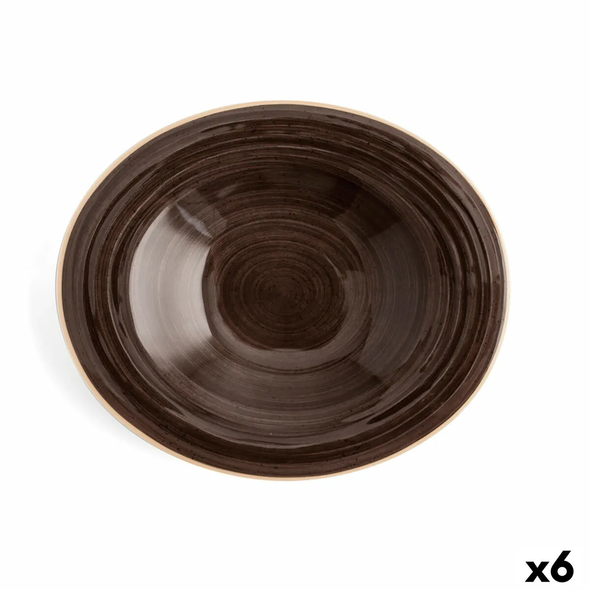 Piatto Fondo Ariane Terra Ceramica Marrone (Ø 29 cm) (6 Unità)