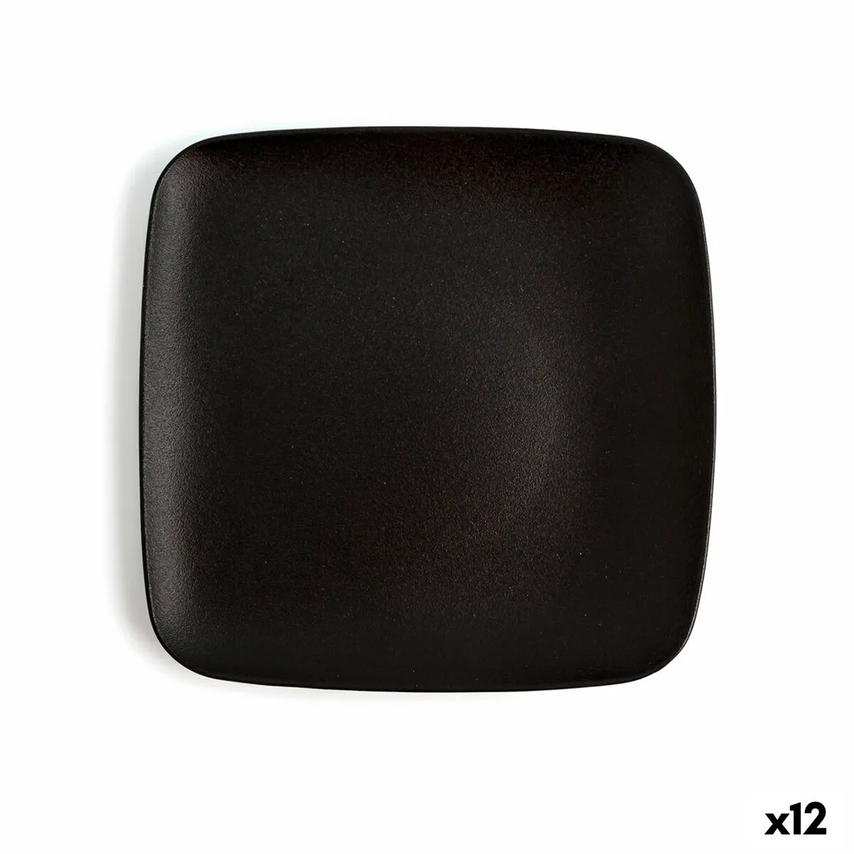 Piatto da pranzo Ariane Antracita Quadrato Nero Ceramica 20 cm (12 Unità)