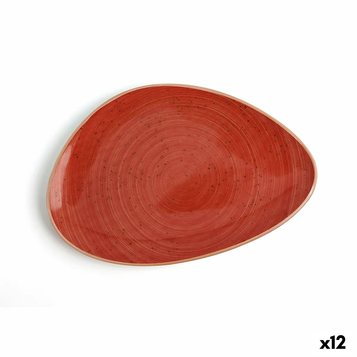 Piatto da pranzo Ariane Terra Triangolare Rosso Ceramica Ø 21 cm (12 Unità)