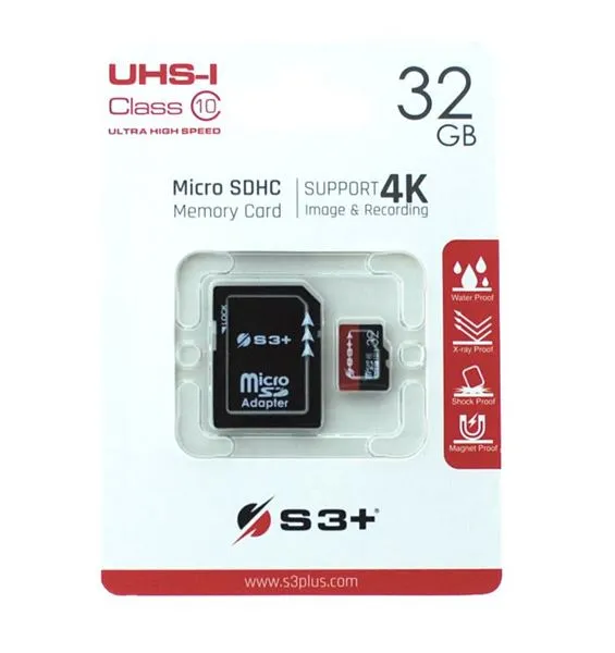 32GB S3 MICROSD WITH SD ADAPTOR