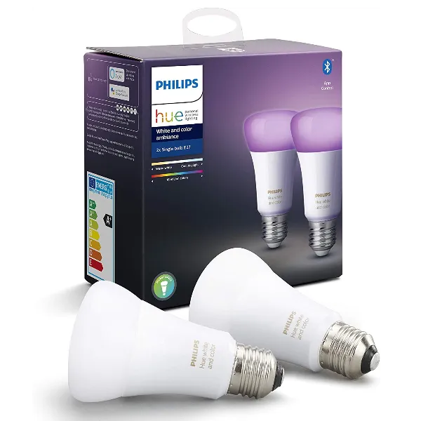 HUE W C AMB 2LAMP E27 10W DLC