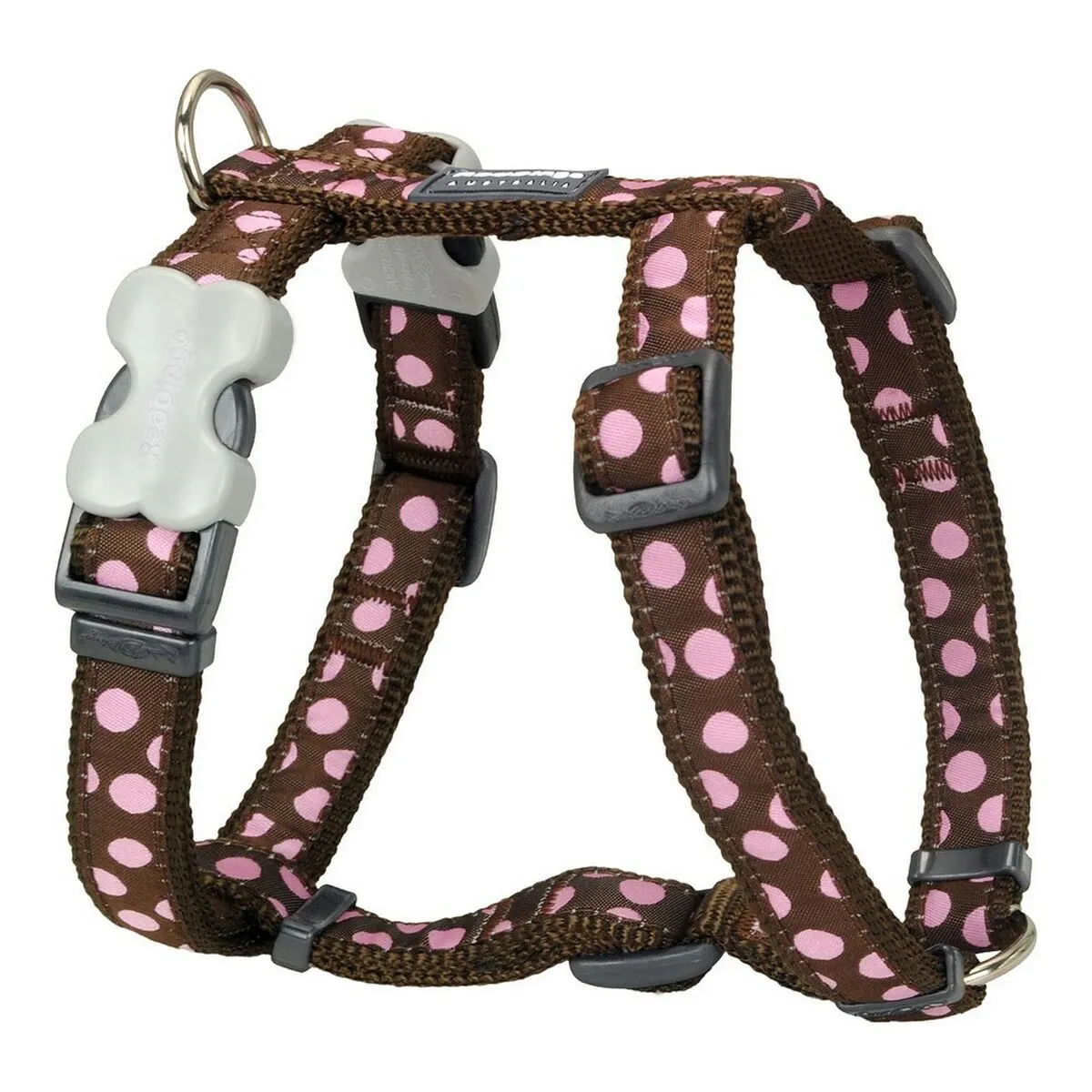 Imbracatura per Cani Red Dingo Style Rosa Marrone Pois 30-48 cm