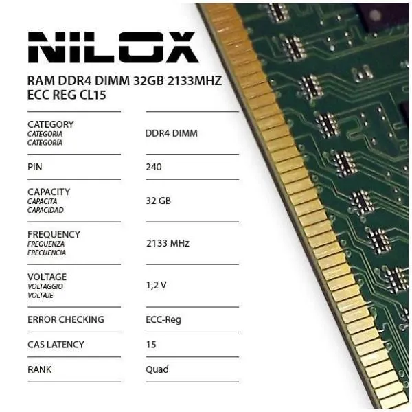 RAM DDR4 32GB 2133MHZ ECC REG CL15