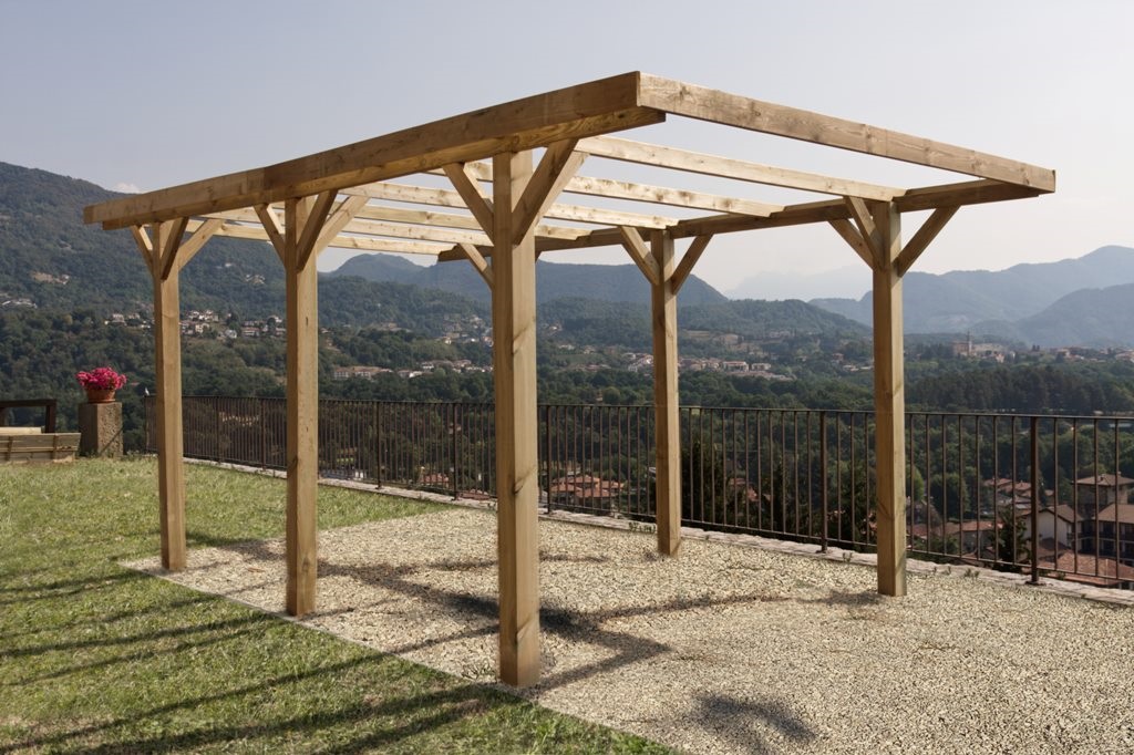 Carport in legno di pino impregnato senza copertura 512x304x233h (1)