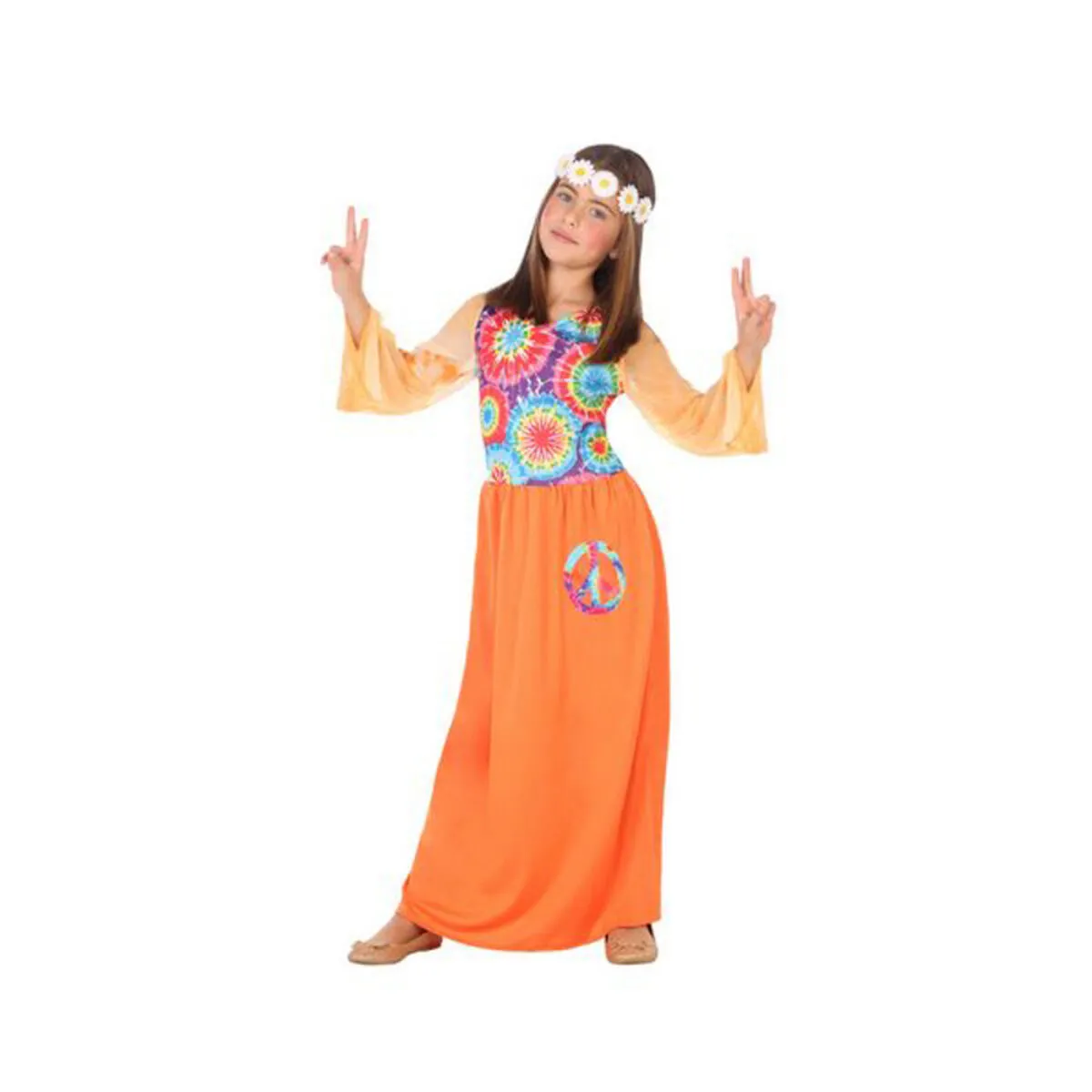 Costume per Bambini Hippie Arancio (1 Pc)