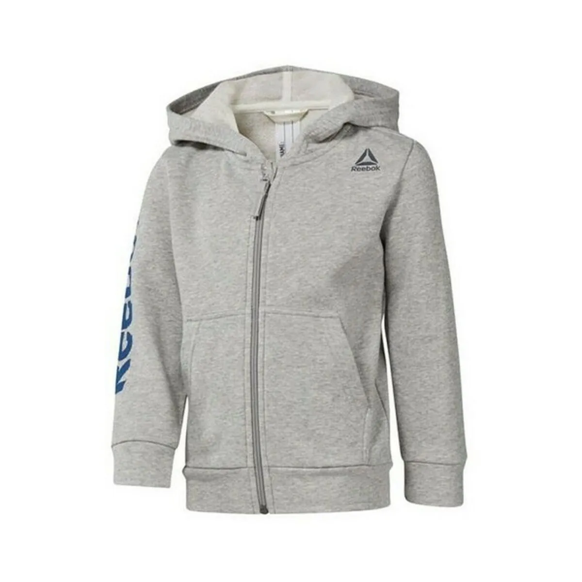 Felpa con Cappuccio Bambino Reebok B Elem Fz Hdy Grigio