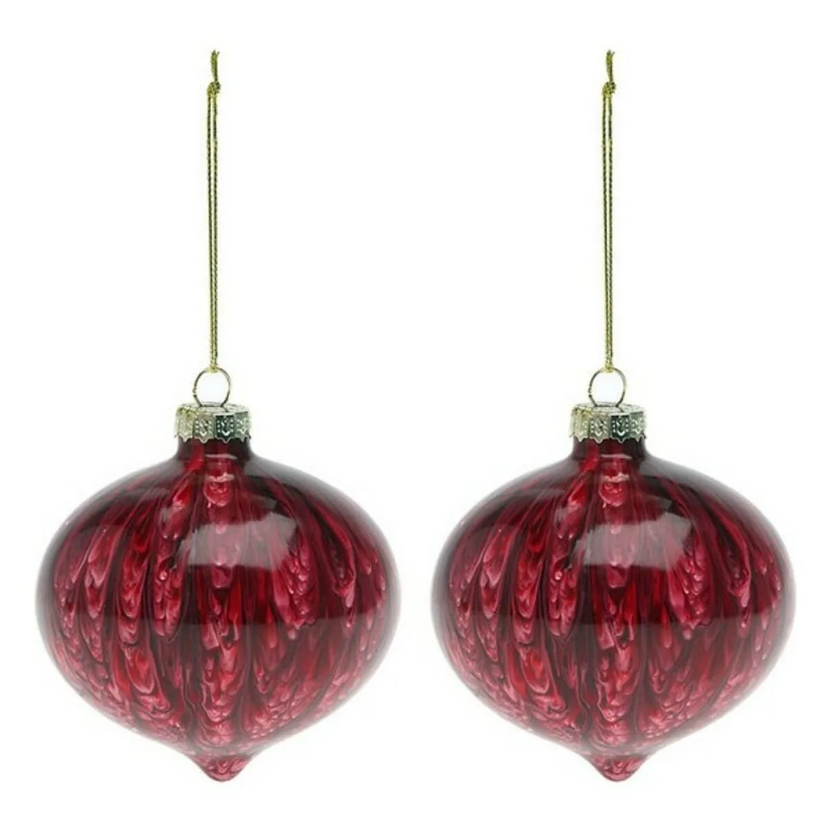 Palle di Natale (2 pcs) 112490 Marrone Rosso 8 cm (2 Unità)