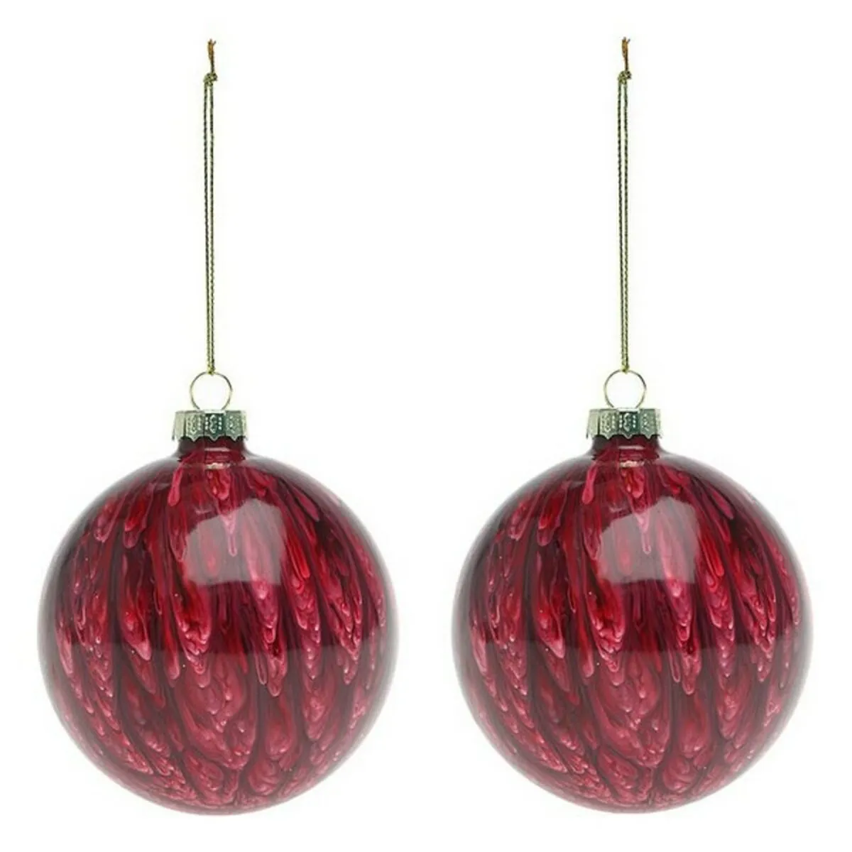 Palle di Natale (2 pcs) 113572 Marrone Rosso 8 cm (2 Unità)