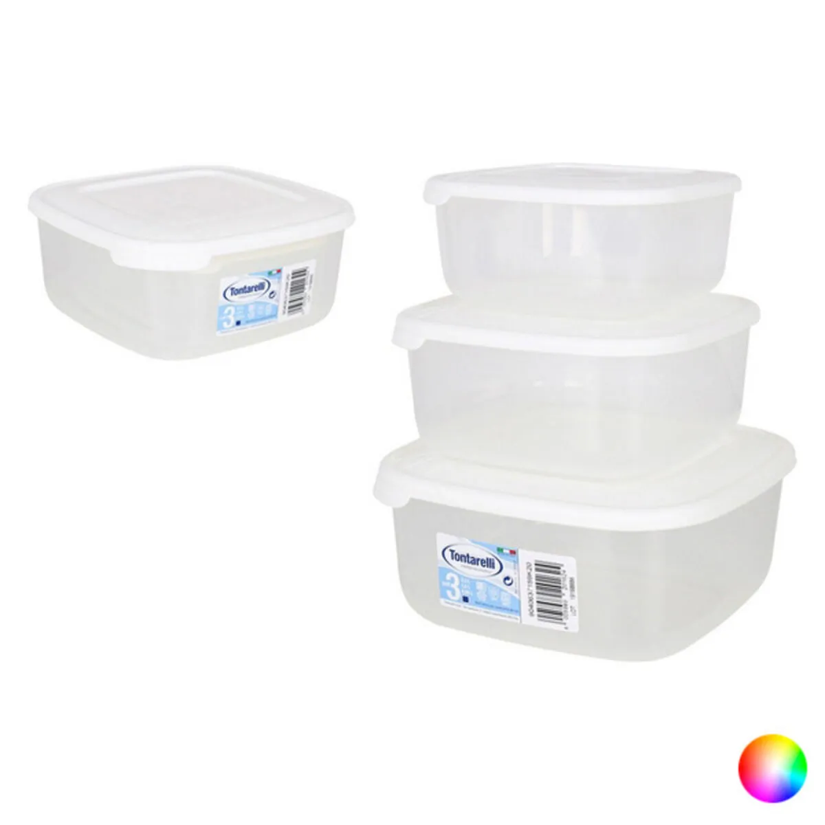 Set di 3 scatole porta pranzo Tontarelli (1 - 1,5 - 2,5 L)