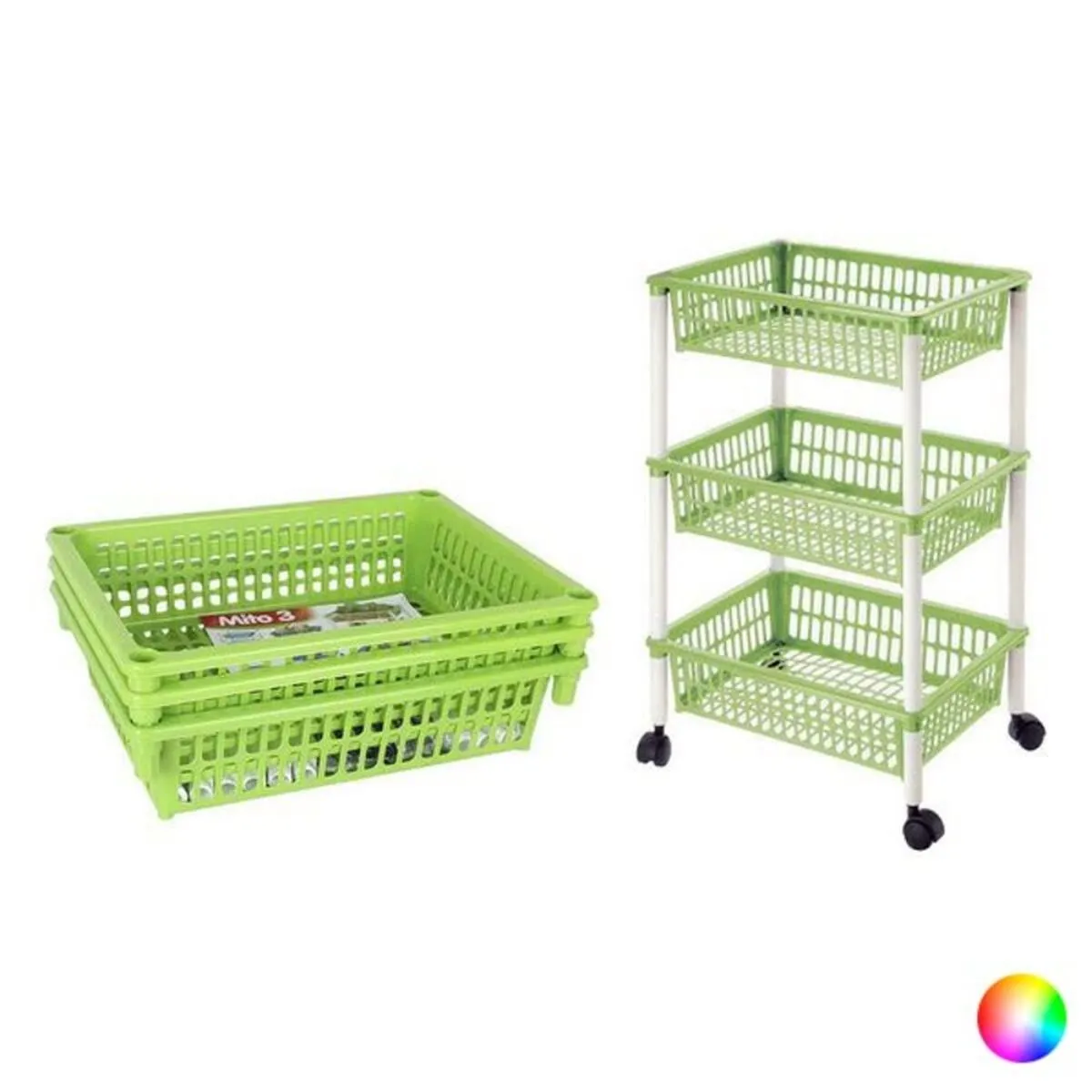 Carrello per Verdure Tontarelli Smontabile Plastica 3 Cassetti (40 X 29 x 62 cm)