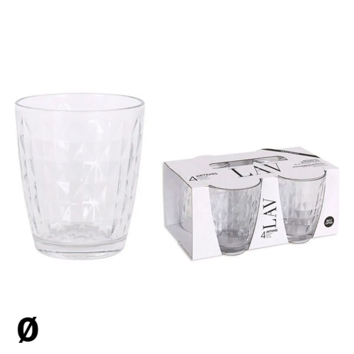 Set di Bicchieri LAV Artemis 415 ml 340 ml 415 ml (4 Unità)