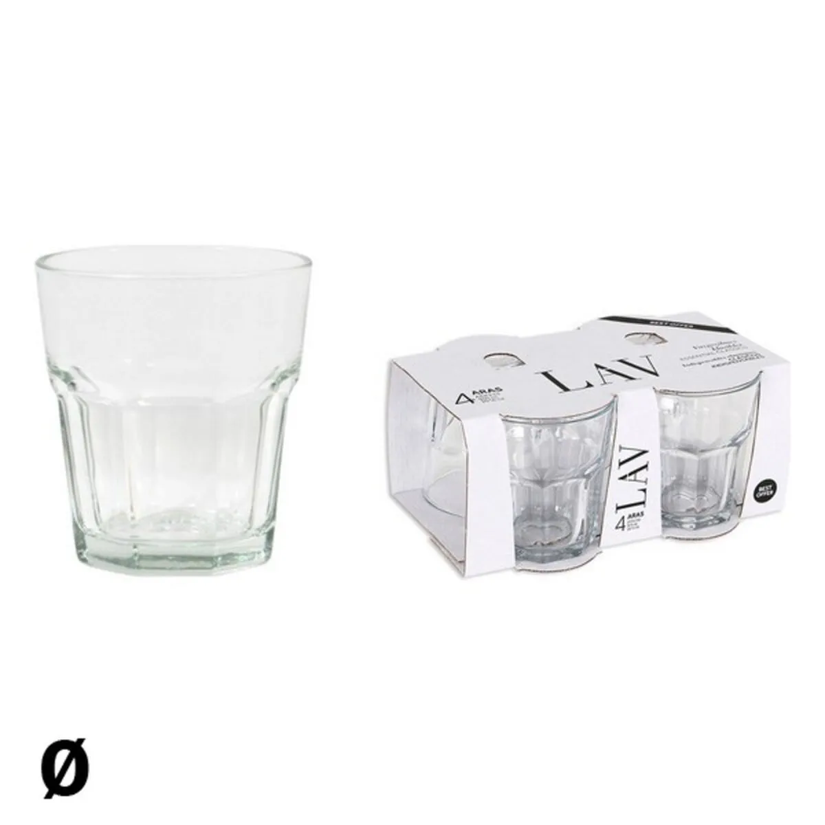 Set di Bicchieri LAV Aras 325 ml (4 Unità)