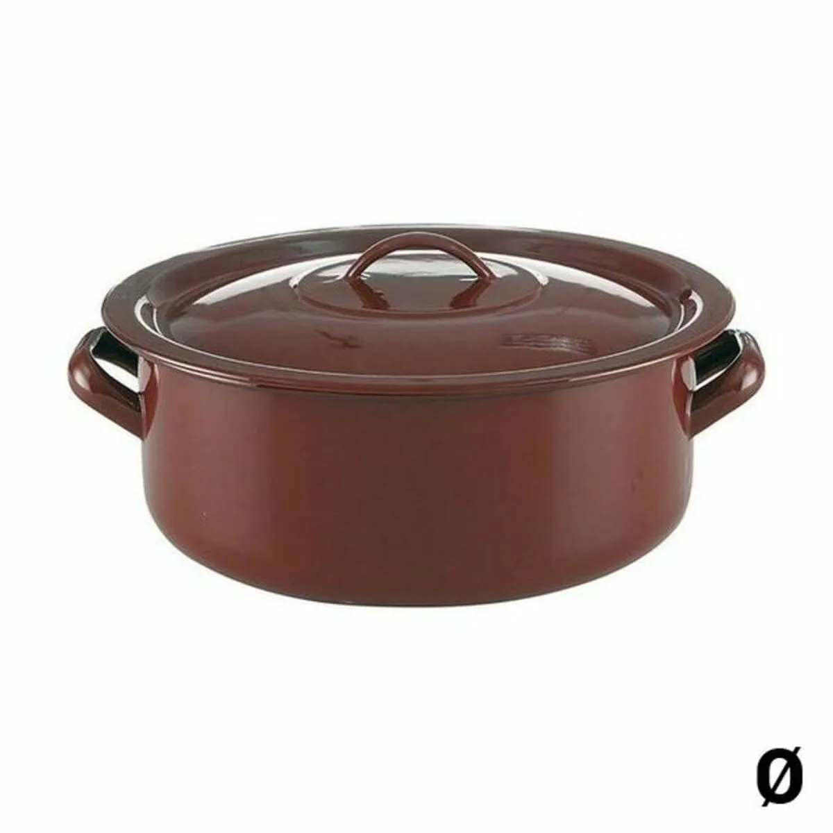 Casseruola con coperchio Quid Classic Marrone Acciaio Smaltato