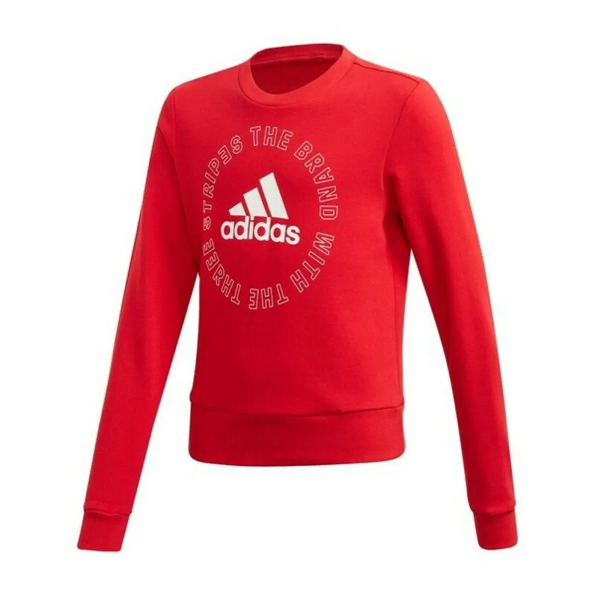 Felpa senza Cappuccio da Bambina Adidas G Bold Crew Rosso