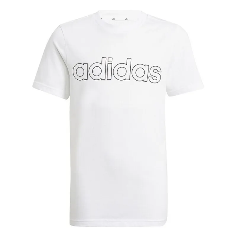 Maglia a Maniche Corte per Bambini Adidas B LIN T GN4002 Bianco