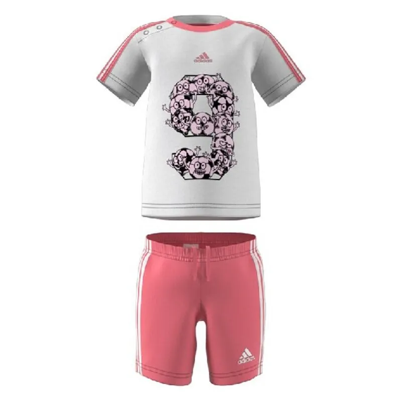 Tuta da Bambini Adidas Bambina Bianco/Rosa