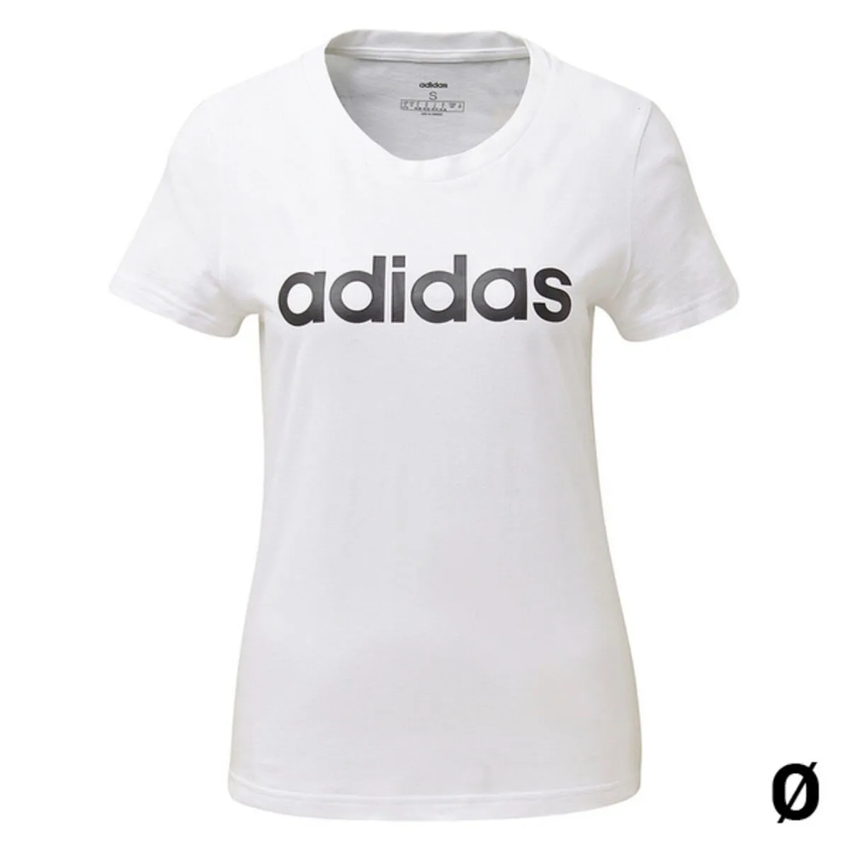 Maglia a Maniche Corte Donna Adidas W E LIIN SLIM T DU0629 Bianco