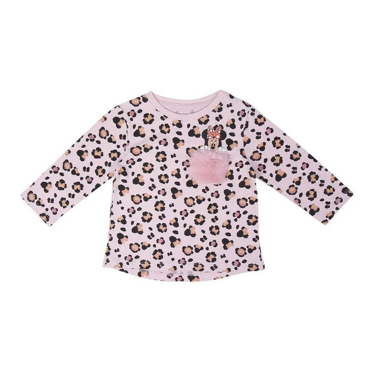 Maglia a Maniche Lunghe per Bambini Minnie Mouse Rosa