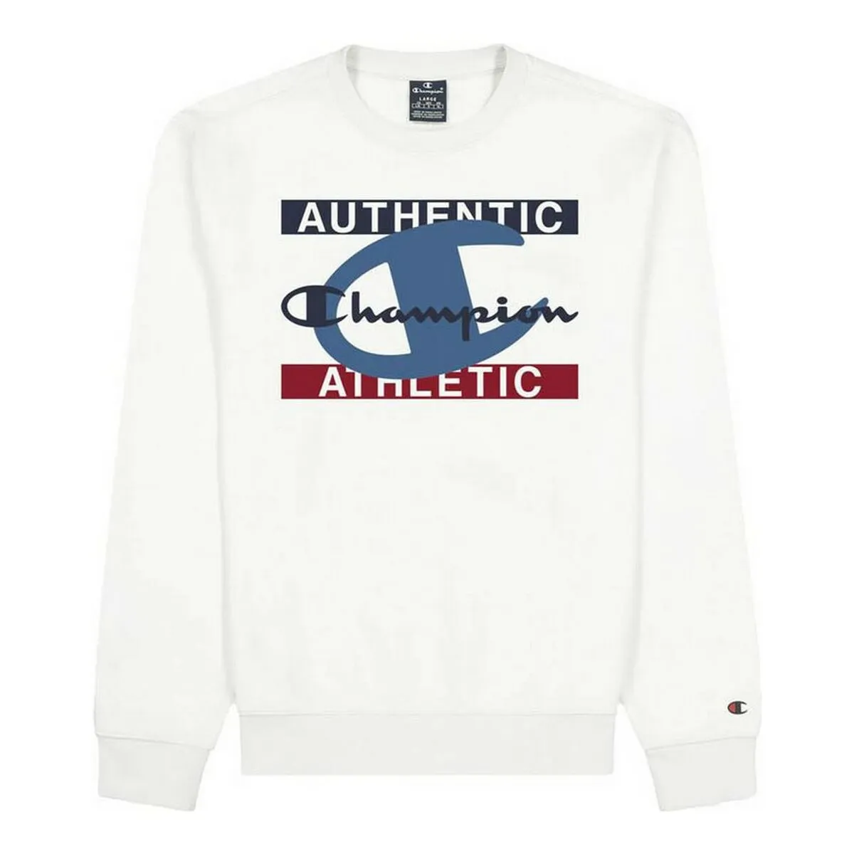 Felpa senza Cappuccio Uomo Champion Authentic Athletic Bianco