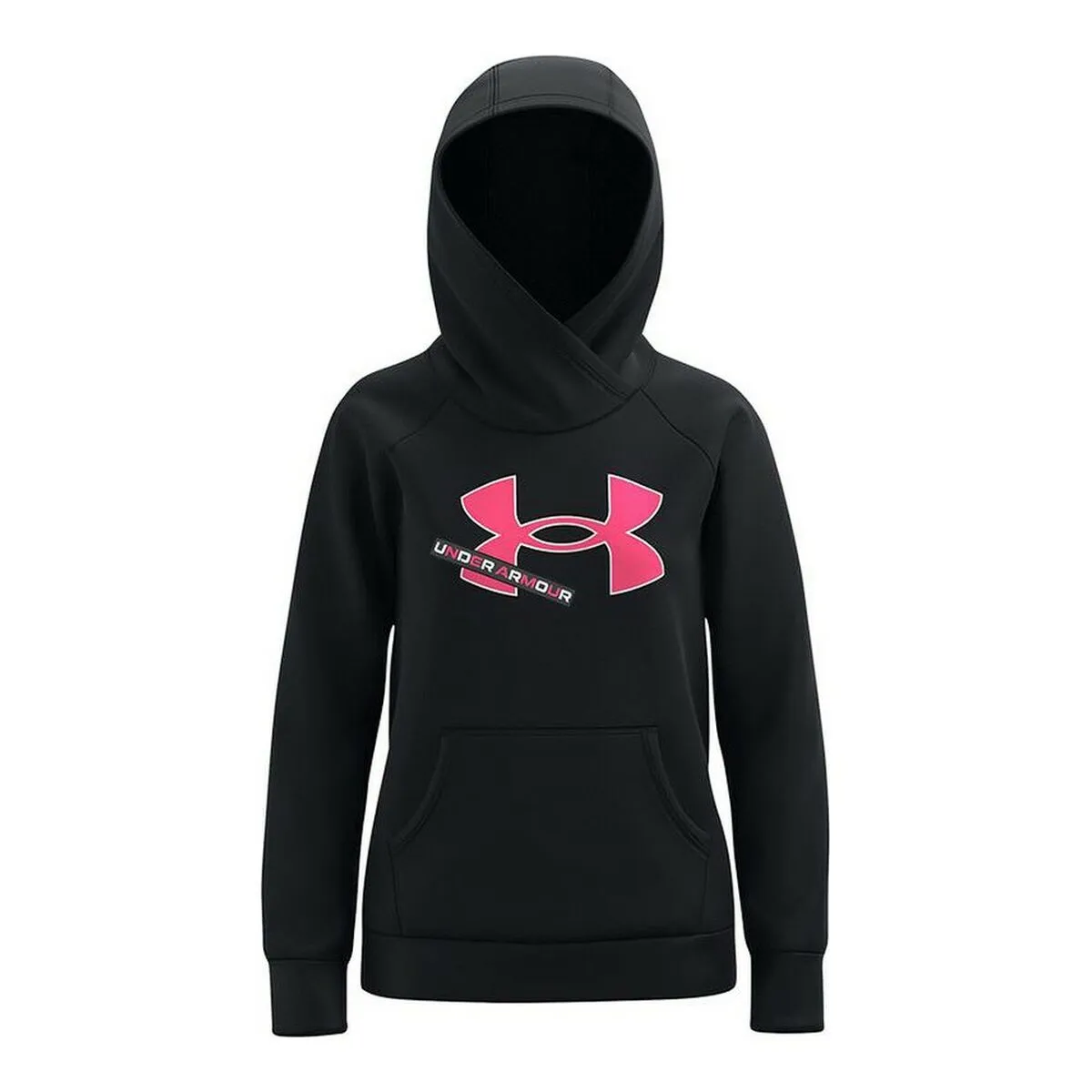 Felpa con Cappuccio da Bambina Under Armour Fleece Logo Nero