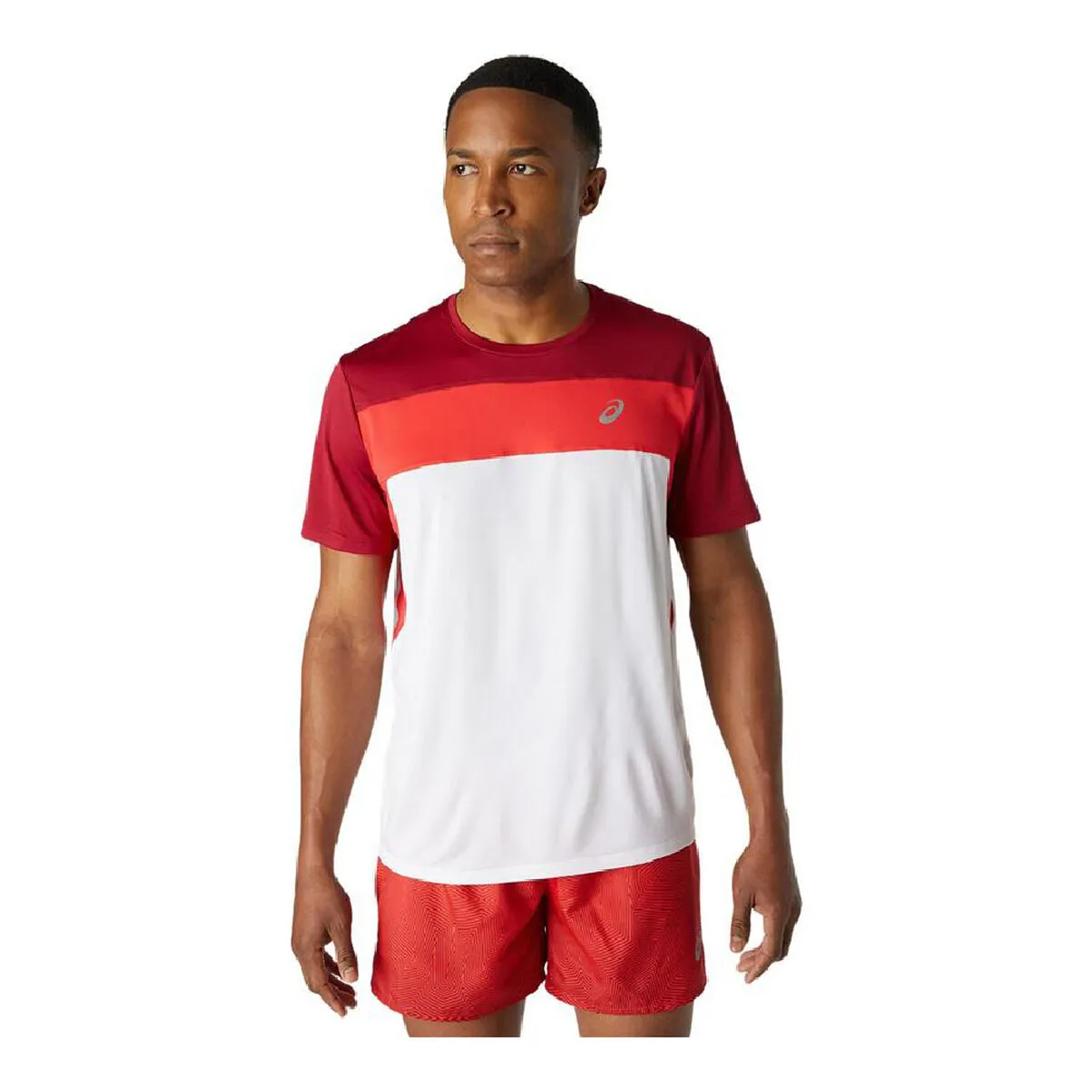 Maglia a Maniche Corte Uomo Asics Race Bianco Rosso