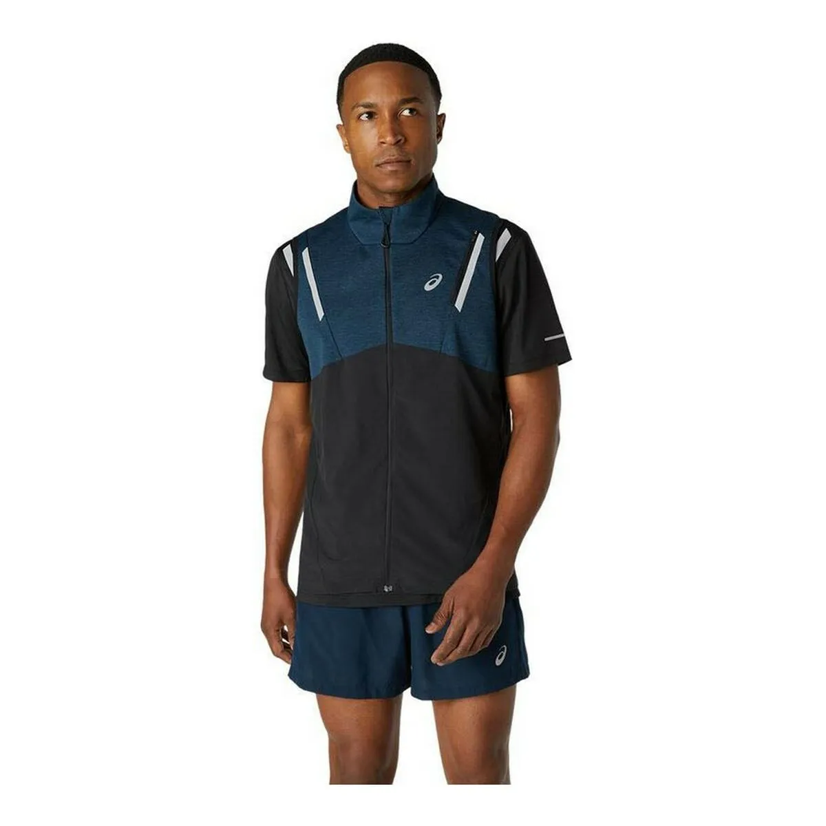 Gilet Sportivo da Uomo Asics Lite-Show Azzurro Nero