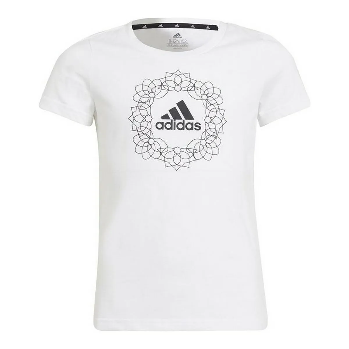 Maglia a Maniche Corte per Bambini Adidas Graphic Bianco