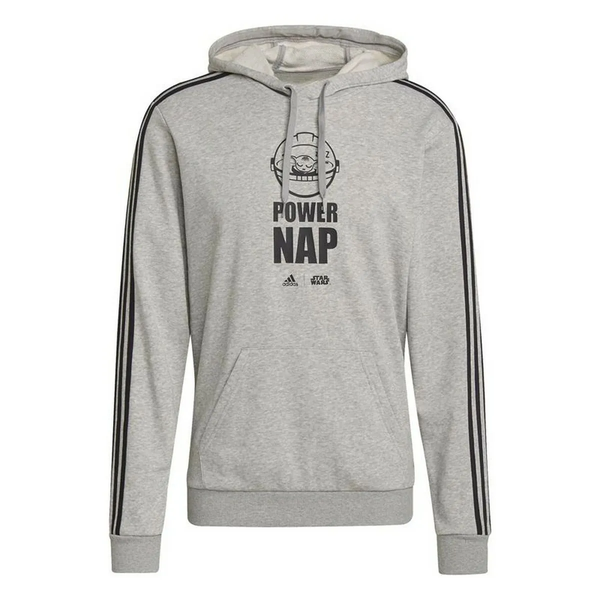 Felpa con Cappuccio Uomo Adidas X Star Wars: The Mandalorian Grigio chiaro