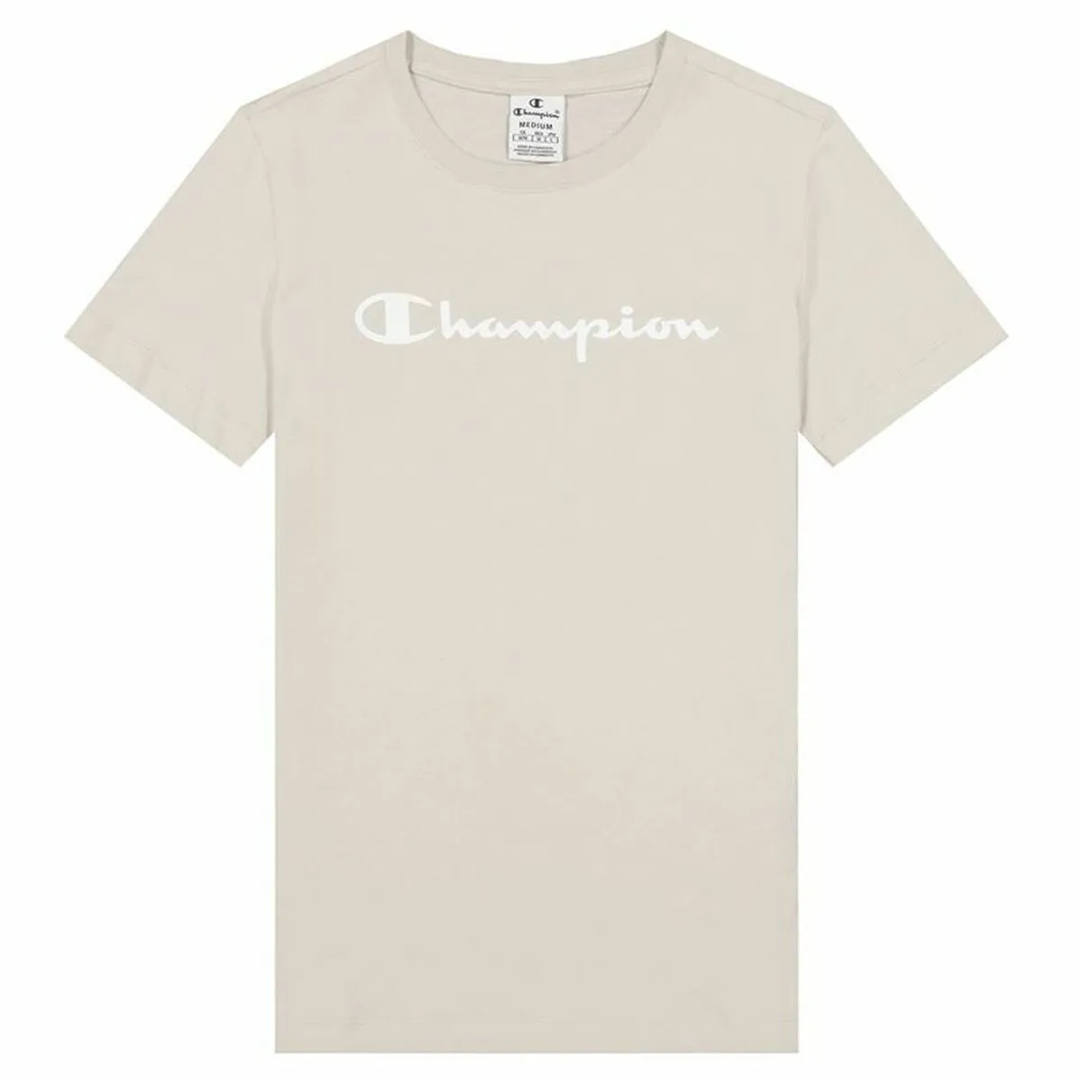 Maglia a Maniche Corte Donna Champion Big Script Logo Bianco