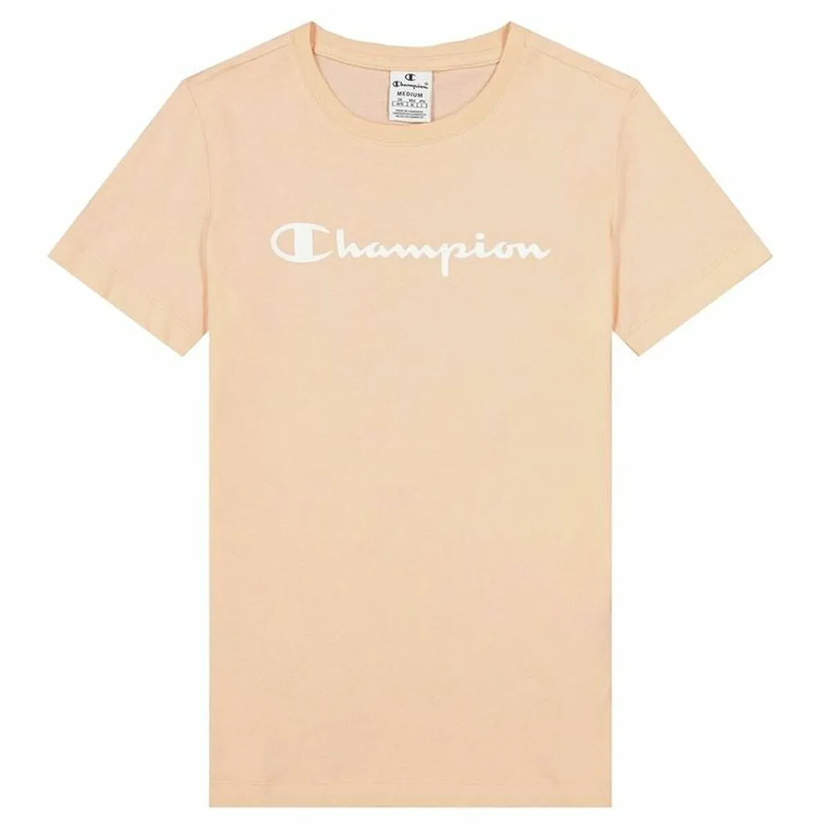 Maglia a Maniche Corte Donna Champion Big Script Logo Rosa