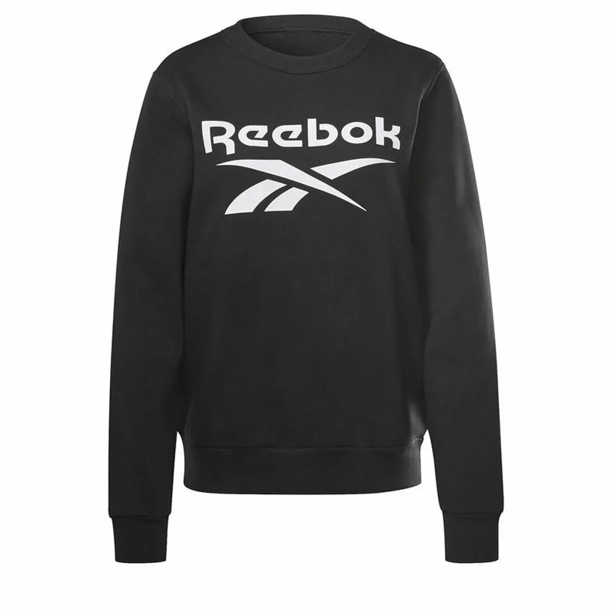 Felpa senza Cappuccio Donna Reebok identity Logo Fleece Nero