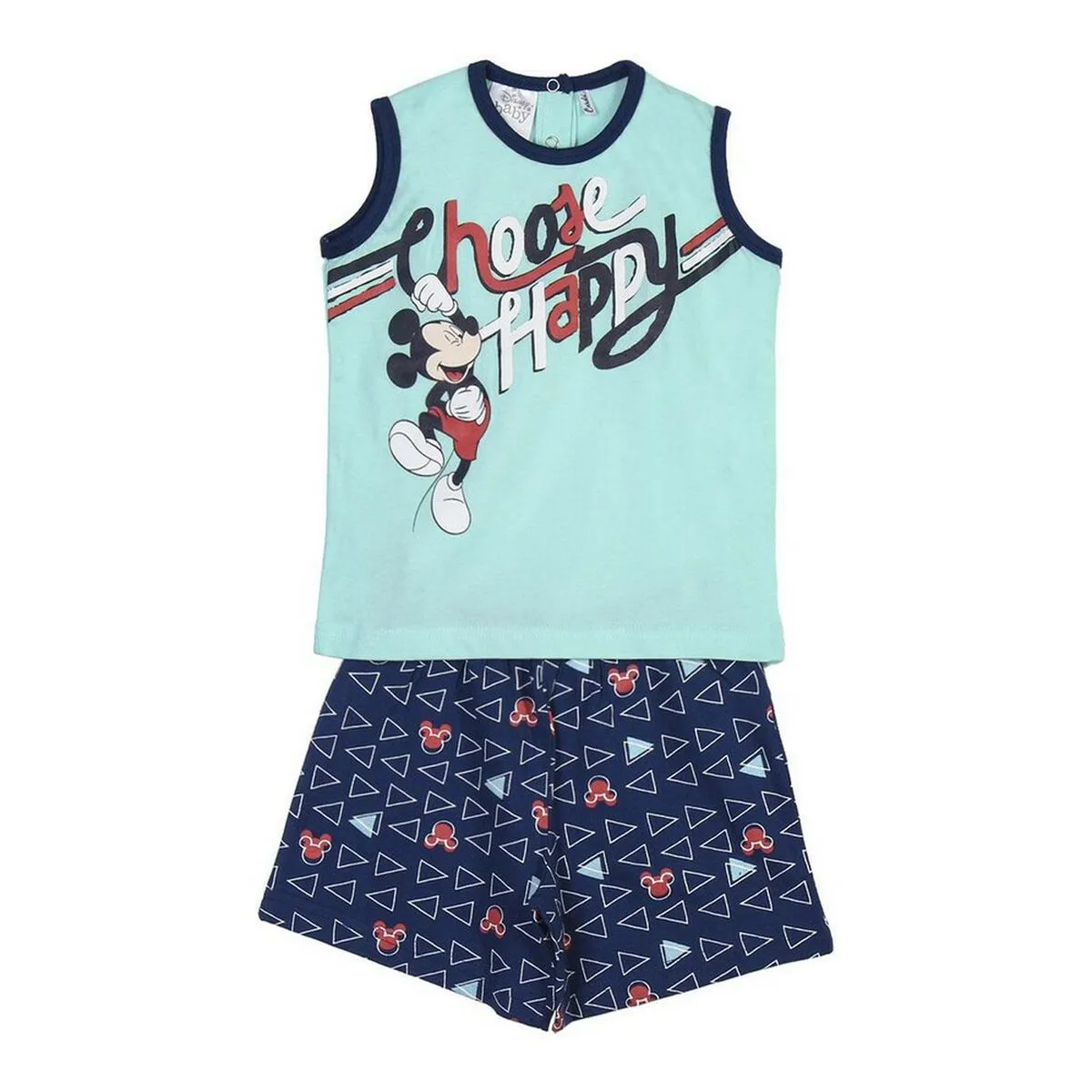 Pigiama Estivo Mickey Mouse Neonato Azzurro