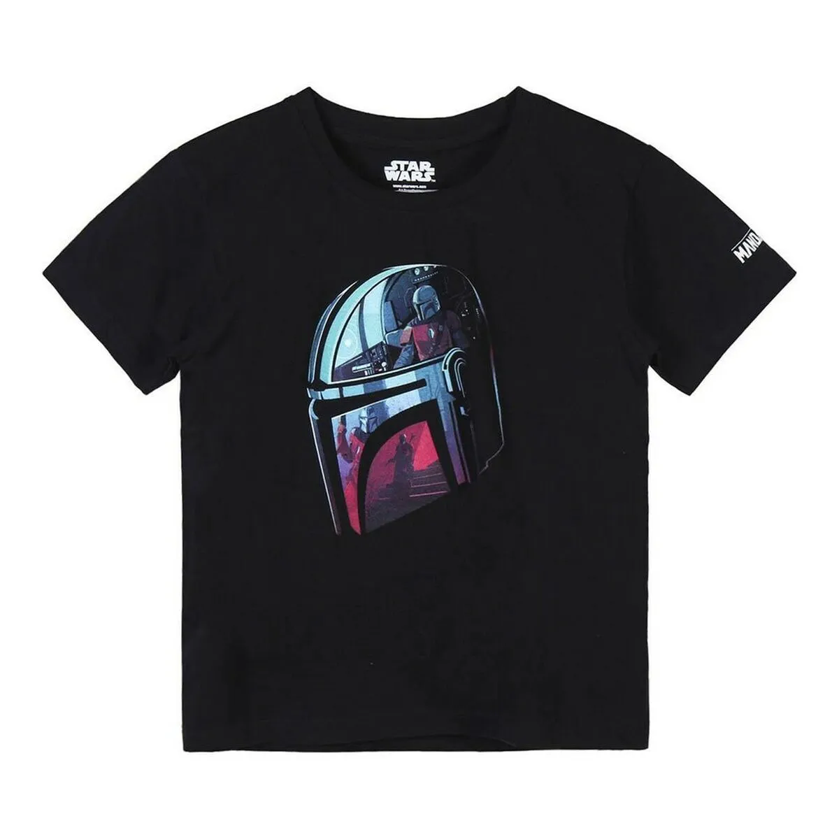 Maglia a Maniche Corte per Bambini The Mandalorian Nero