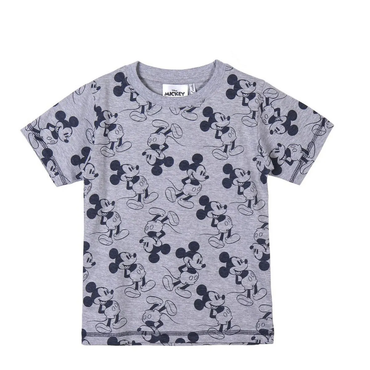 Maglia a Maniche Corte per Bambini Mickey Mouse Grigio