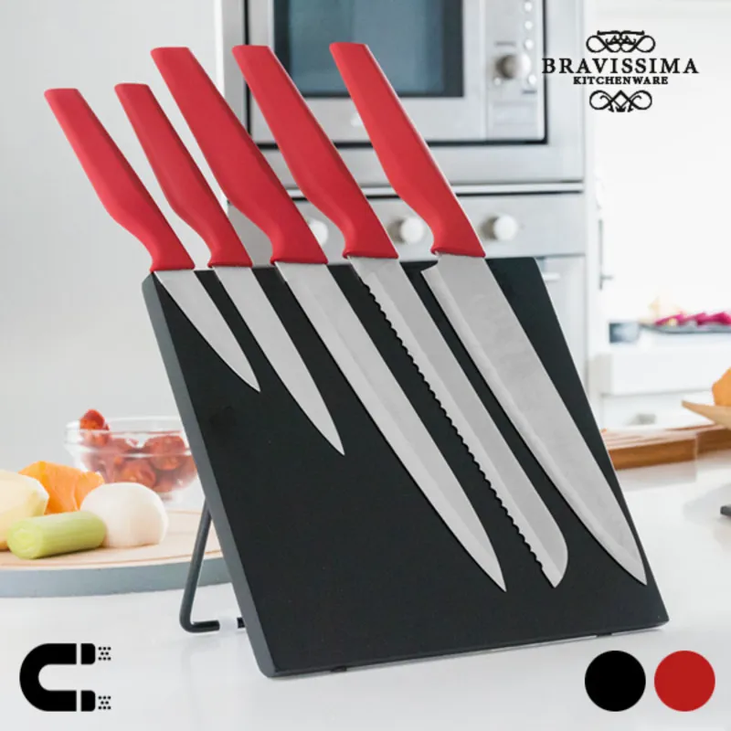 Coltelli con Supporto Magnetico Bravissima Kitchen (6 pezzi)