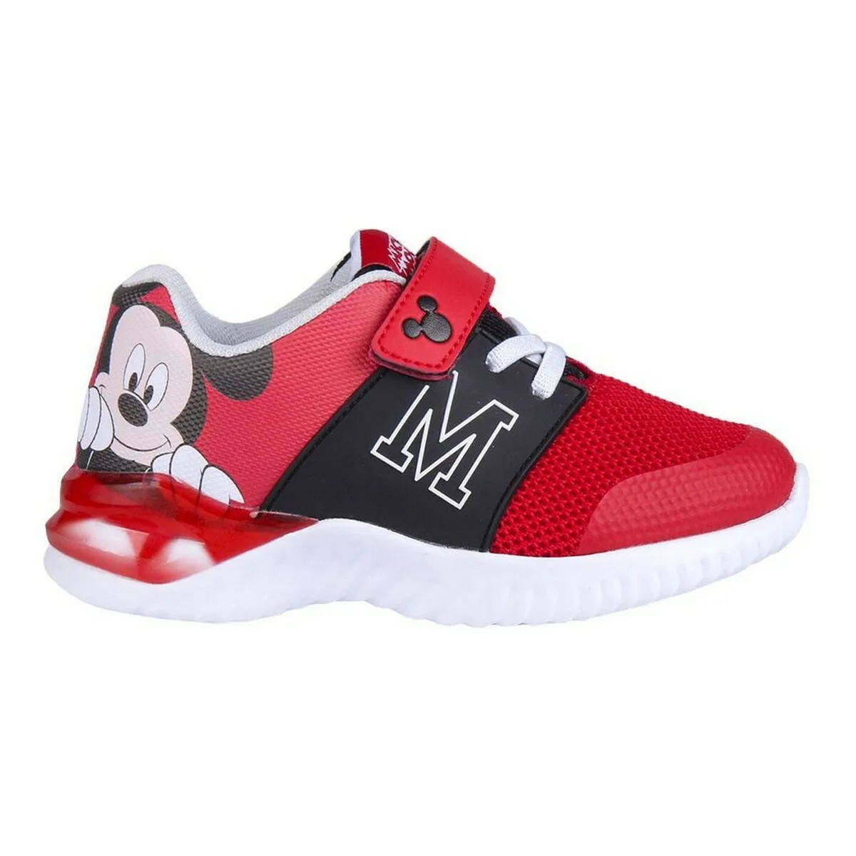 Scarpe Sportive con LED Mickey Mouse Rosso