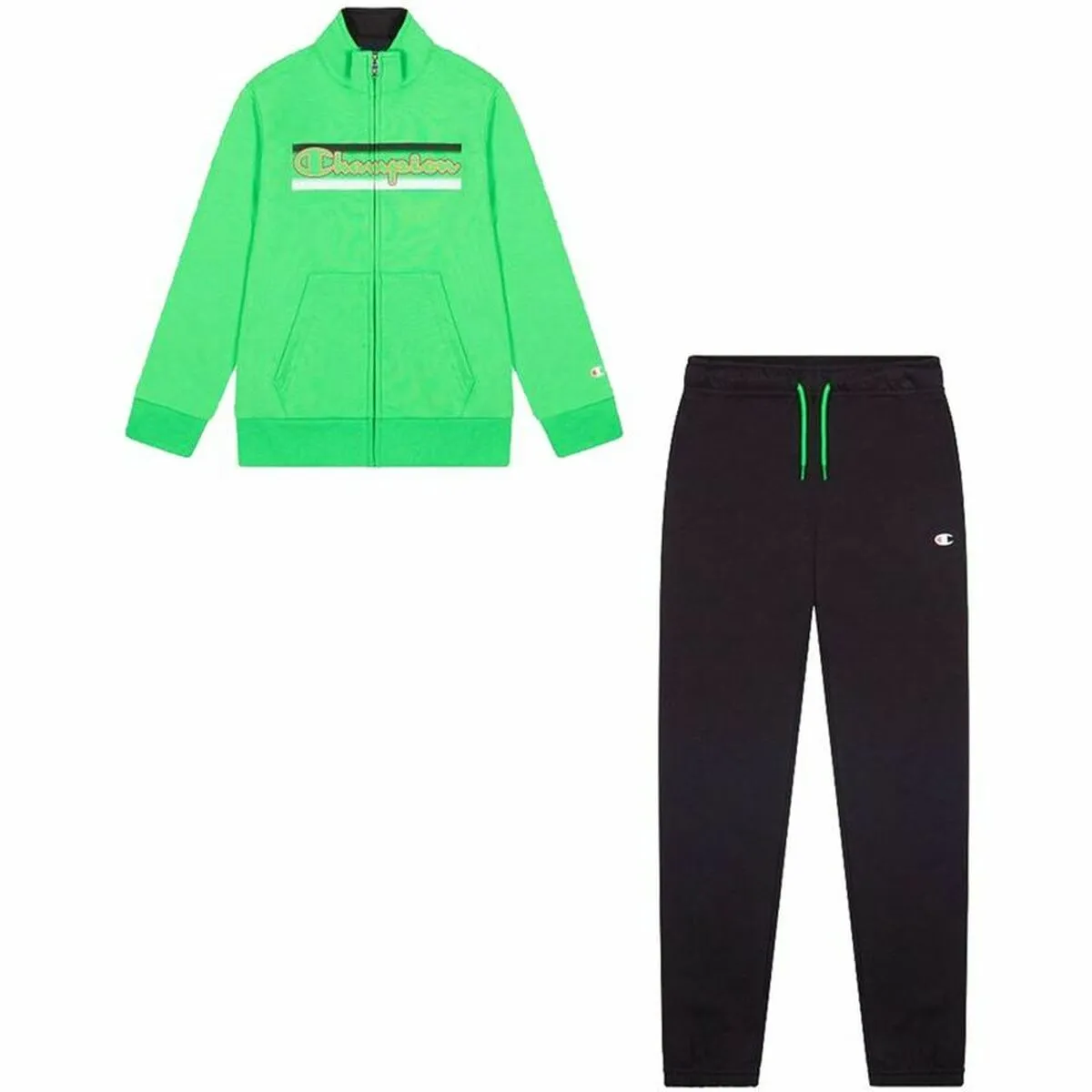 Completo Sportivo per Bambini Champion Full Zip Verde limone