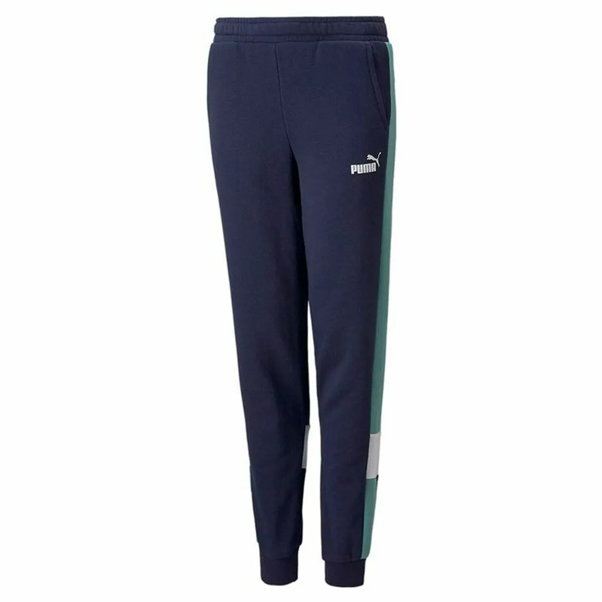 Pantalone di Tuta per Bambini Puma Essential+ Colorblock B Blu scuro