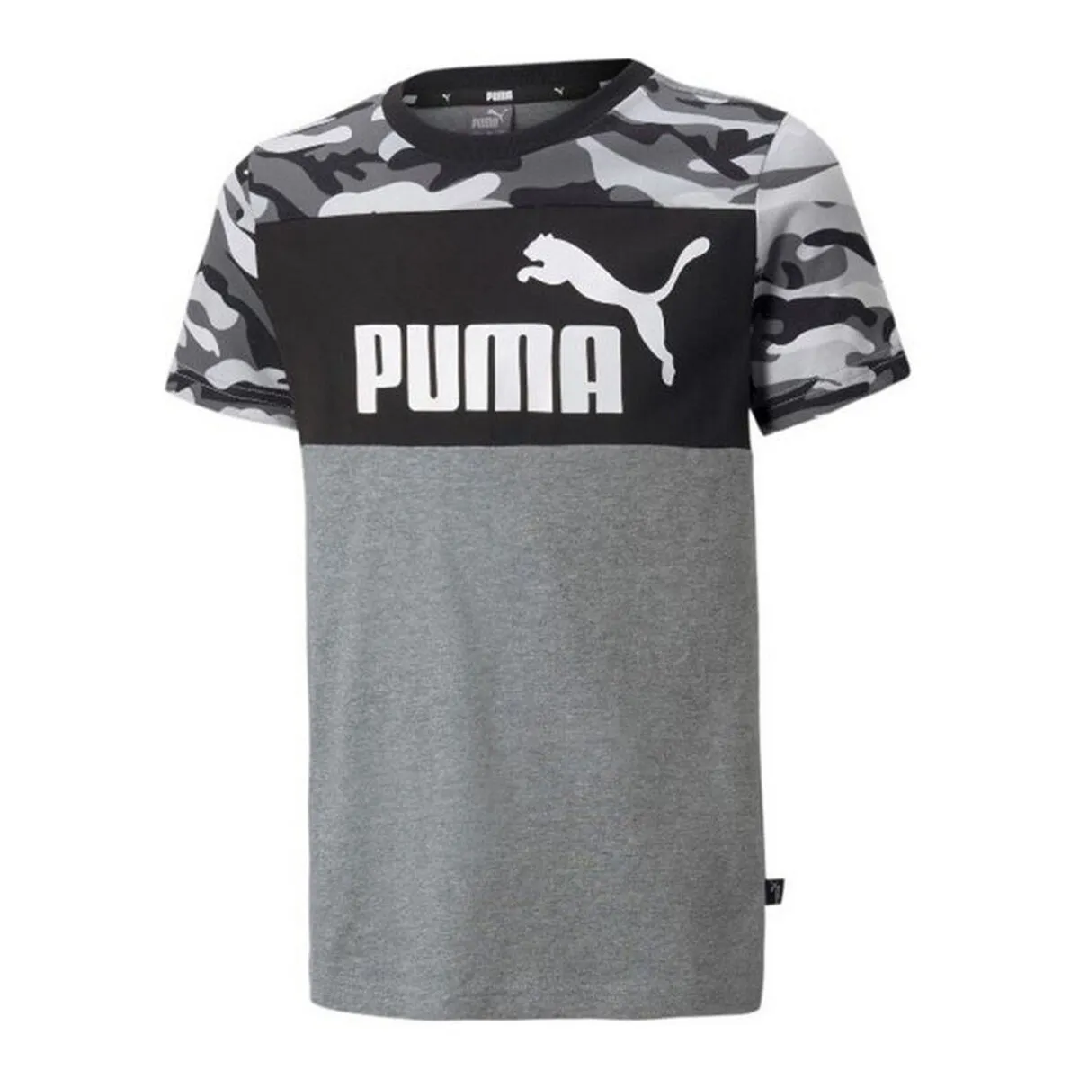 Maglia a Maniche Corte Bambino Puma ESS+ Camo Nero