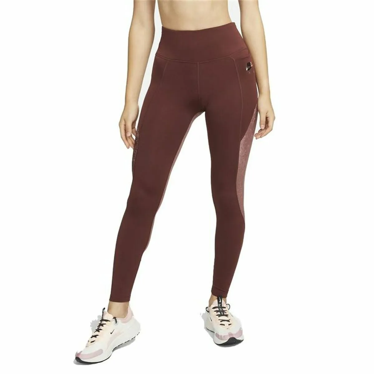 Leggings Sportivo da Donna Nike Air Dri-FIT Fast Marrone