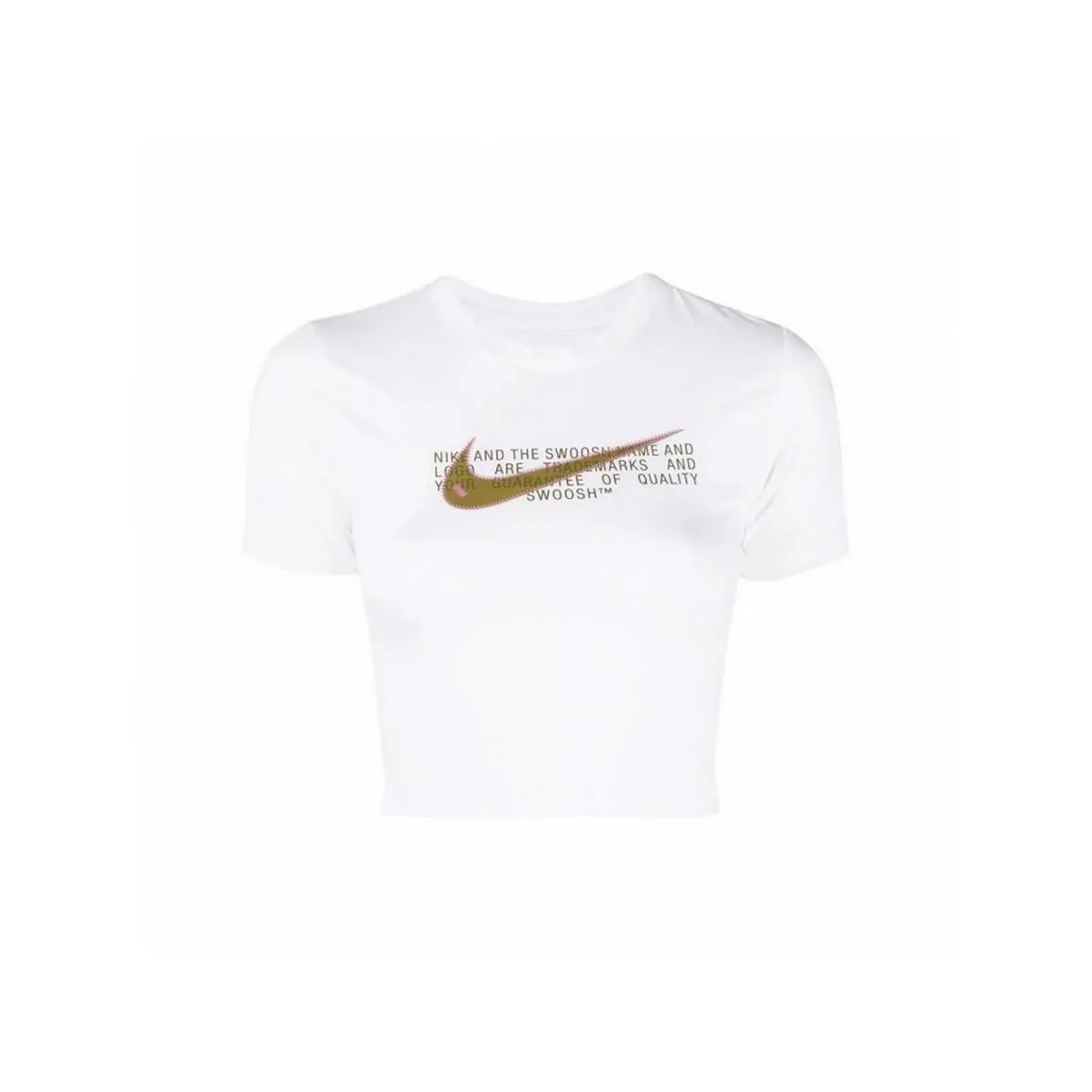 Maglia a Maniche Corte Donna  TEE SLIM CRP SWOOSH DN5798 Nike 100 Bianco