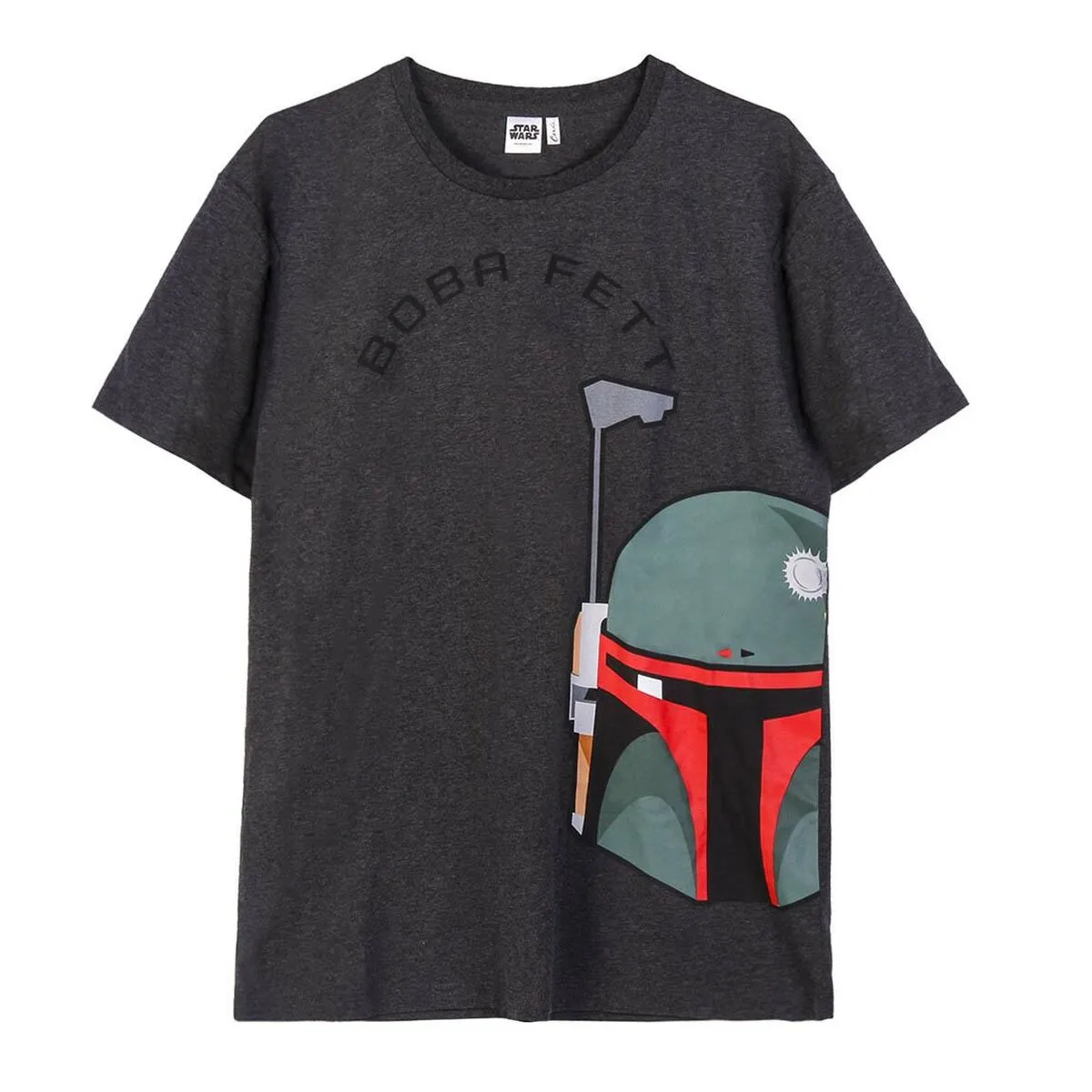 Maglia a Maniche Corte Uomo Boba Fett Grigio scuro Grigio Adulti