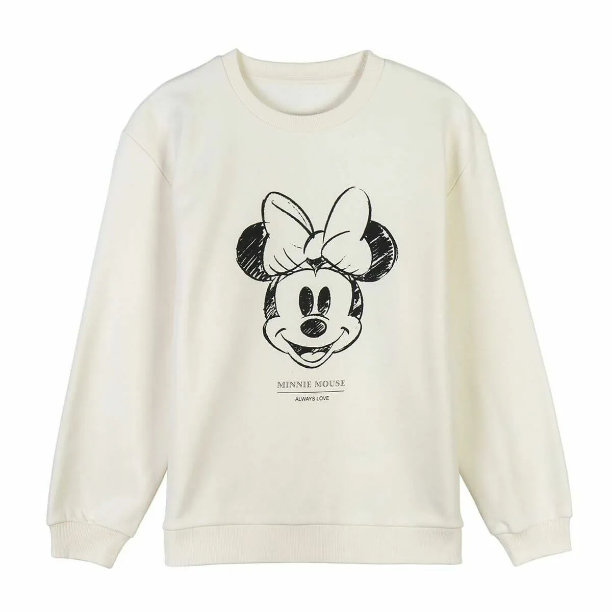 Felpa senza Cappuccio Donna Minnie Mouse Beige