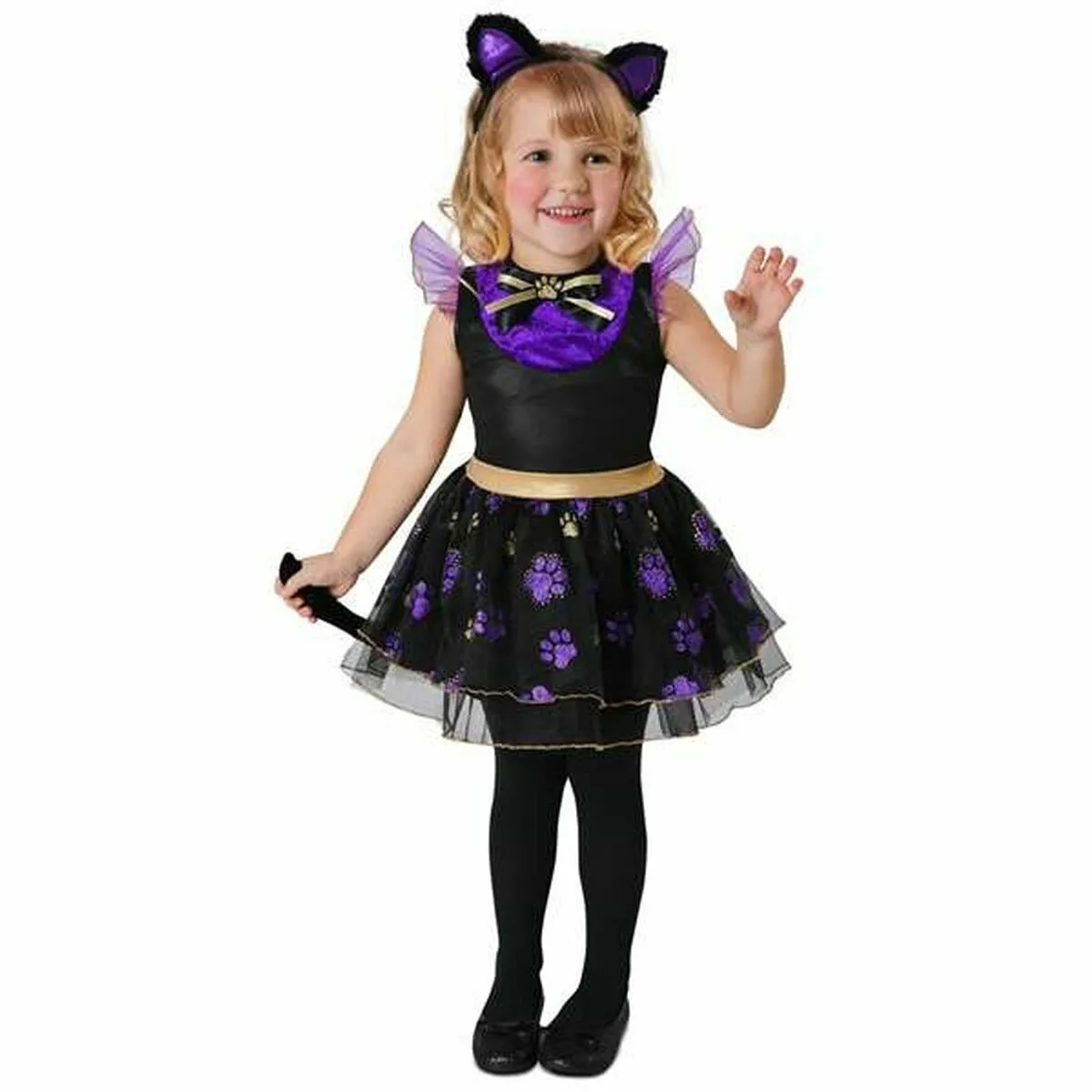 Costume per Bambini My Other Me Nero Viola Gattina (3 Pezzi)