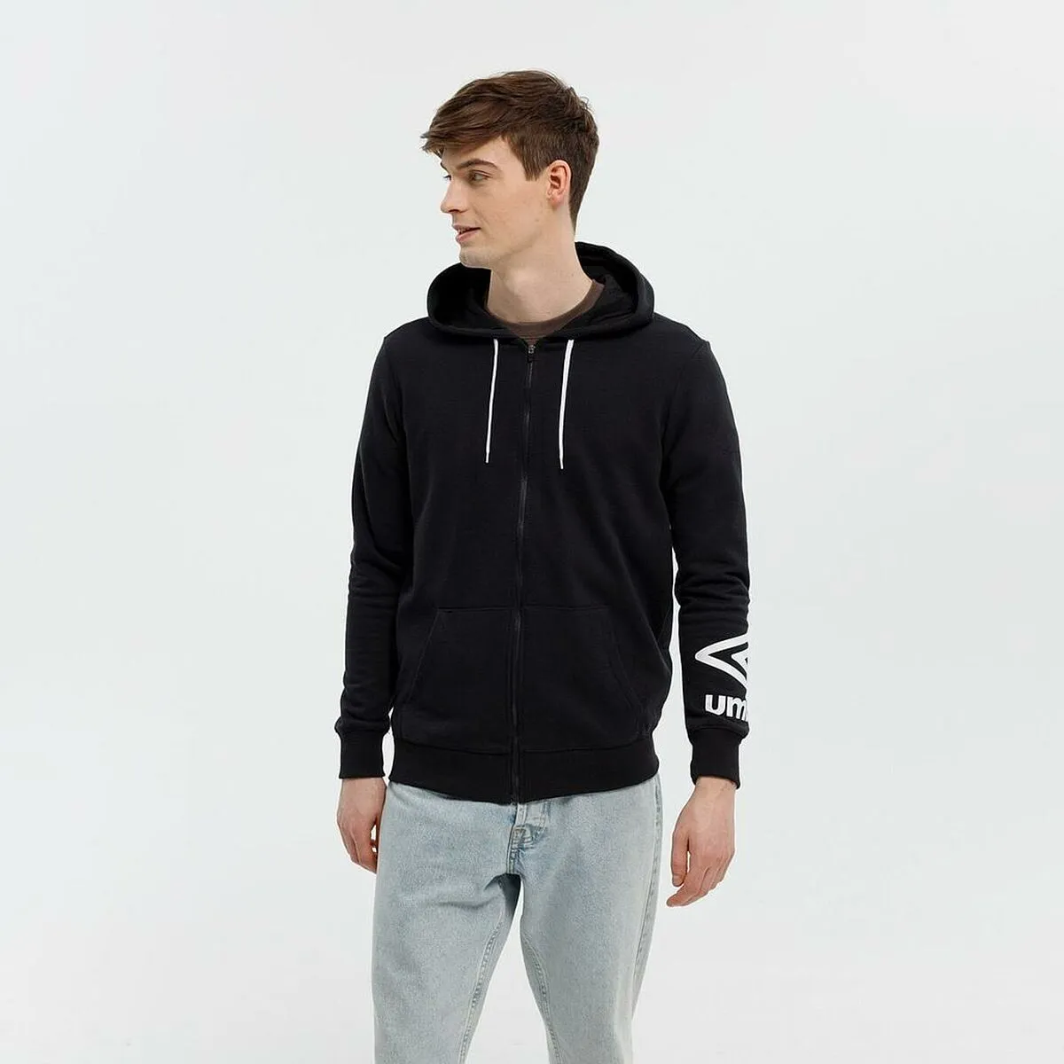 Felpa con Cappuccio Uomo FW TERRACE ZIP HOODIE Umbro 66063U 060 Nero