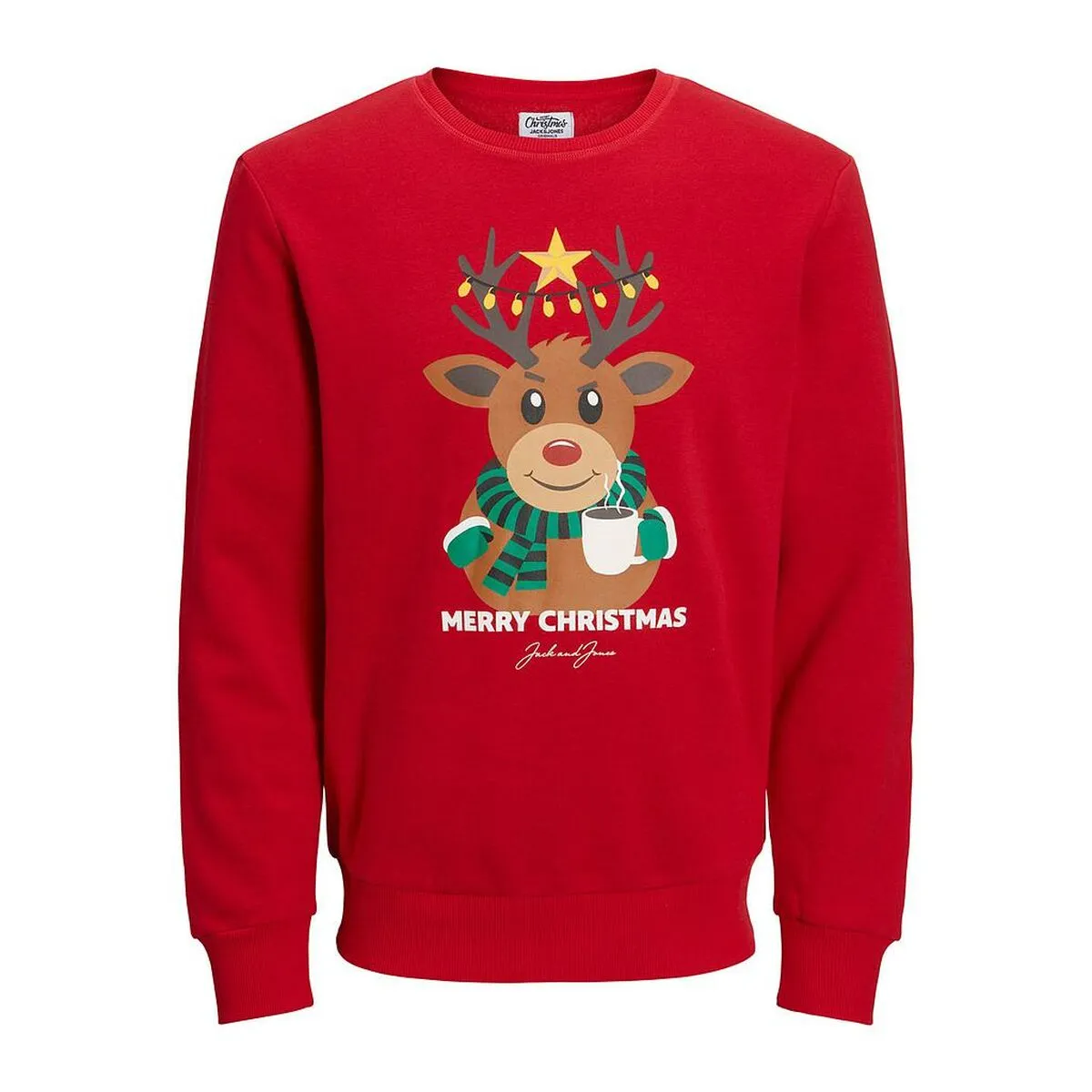 Felpa senza Cappuccio Uomo JORTOON  Jack & Jones 12219685  Rosso