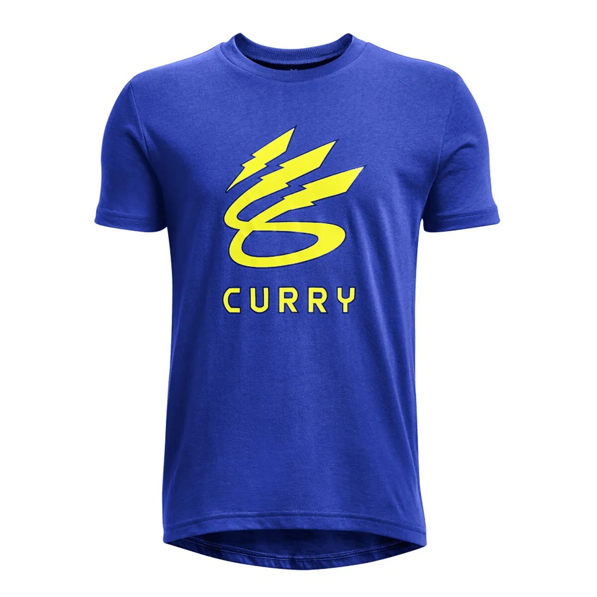 Maglia a Maniche Corte Uomo Under Armour Curry Lightning Logo Azzurro