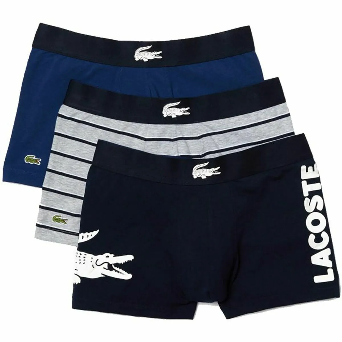 Pacco di Slip da Uomo Lacoste Stretch Blu scuro